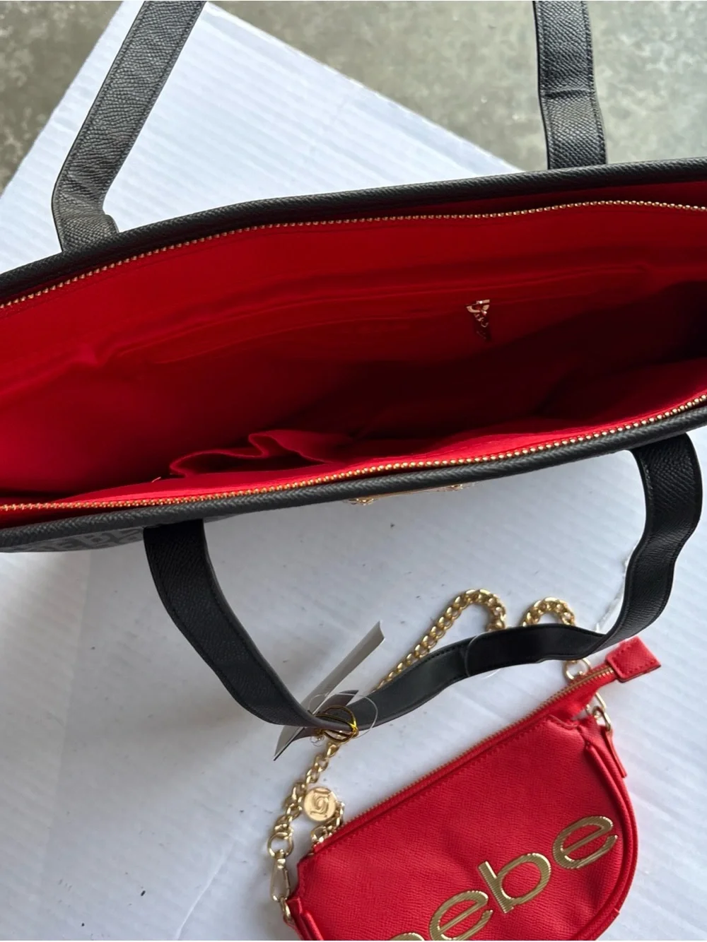 BEBE Black Logo Tote-Ref BEBE Purse-Buying Both At One Price